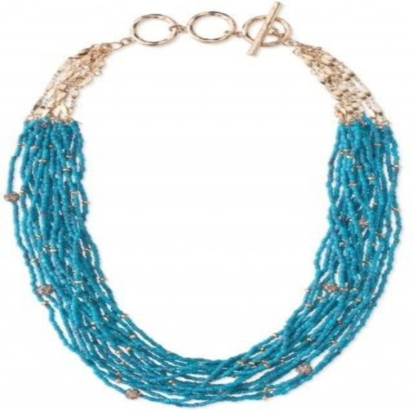 Stella & Dot | Turquoise & Gold Retired Calliah Statement Necklace Toggl… - Picture 3 of 8